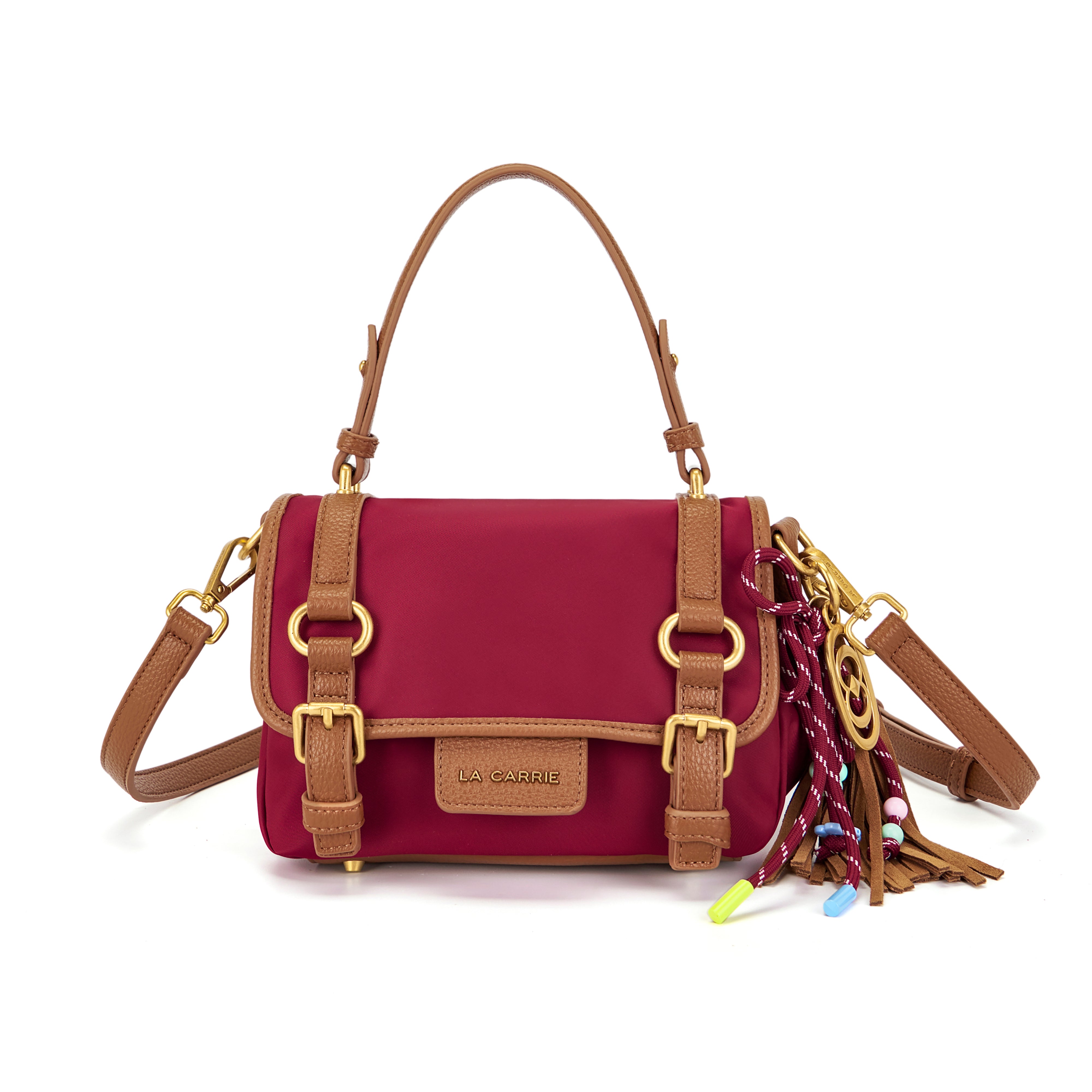 La Carrie Bag Atena Dark Wave cabas nylon burgundy