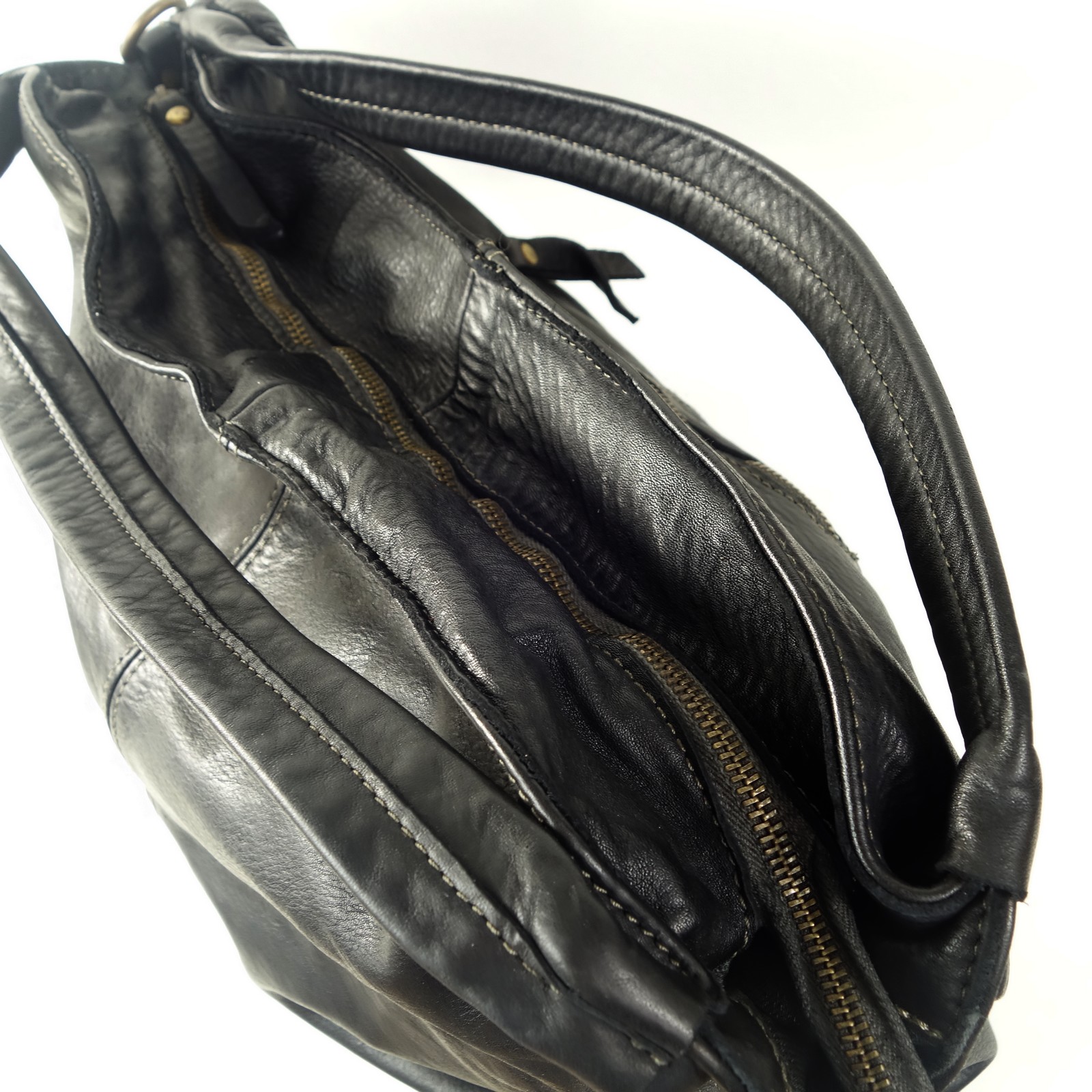 Esprit Cuir Olympia grand sac cuir noir A4