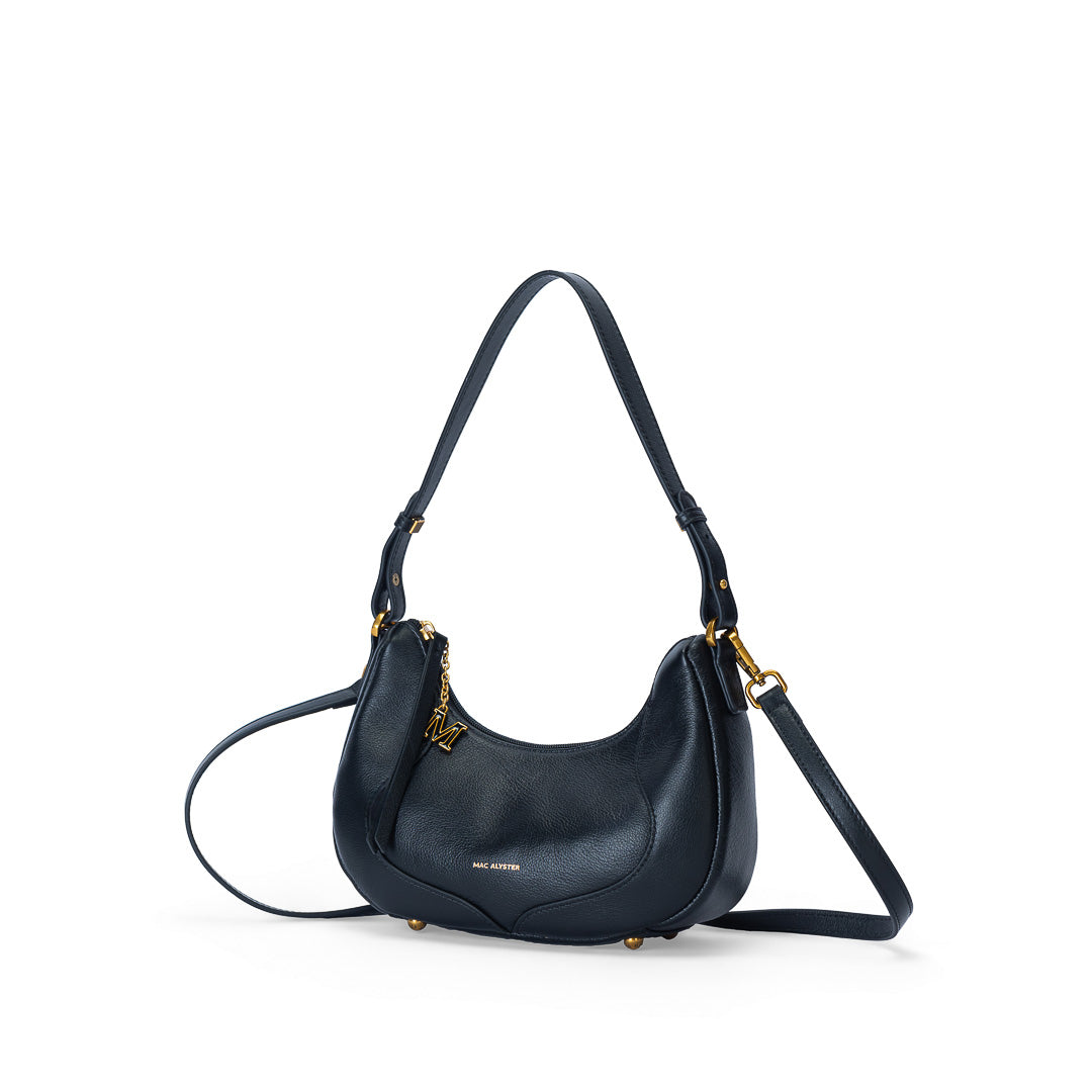 MAC ALYSTER Ines sac demi-lune noir cuir