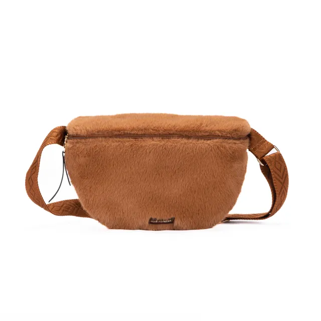 Mac Alyster Moumoute grand sac banane fourrure Noir double poche