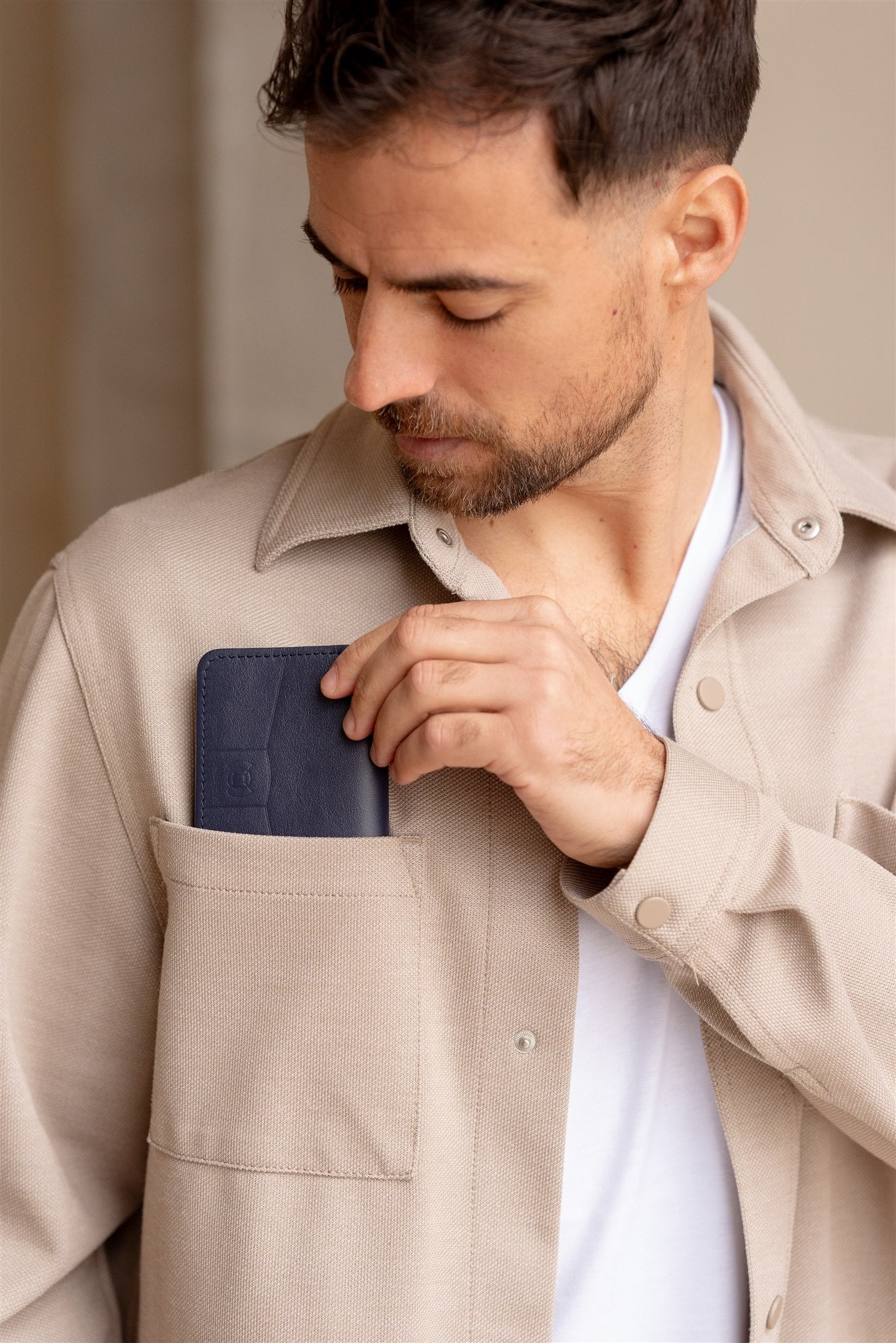Nodie's Arsène portefeuille bleu marine vert cuir