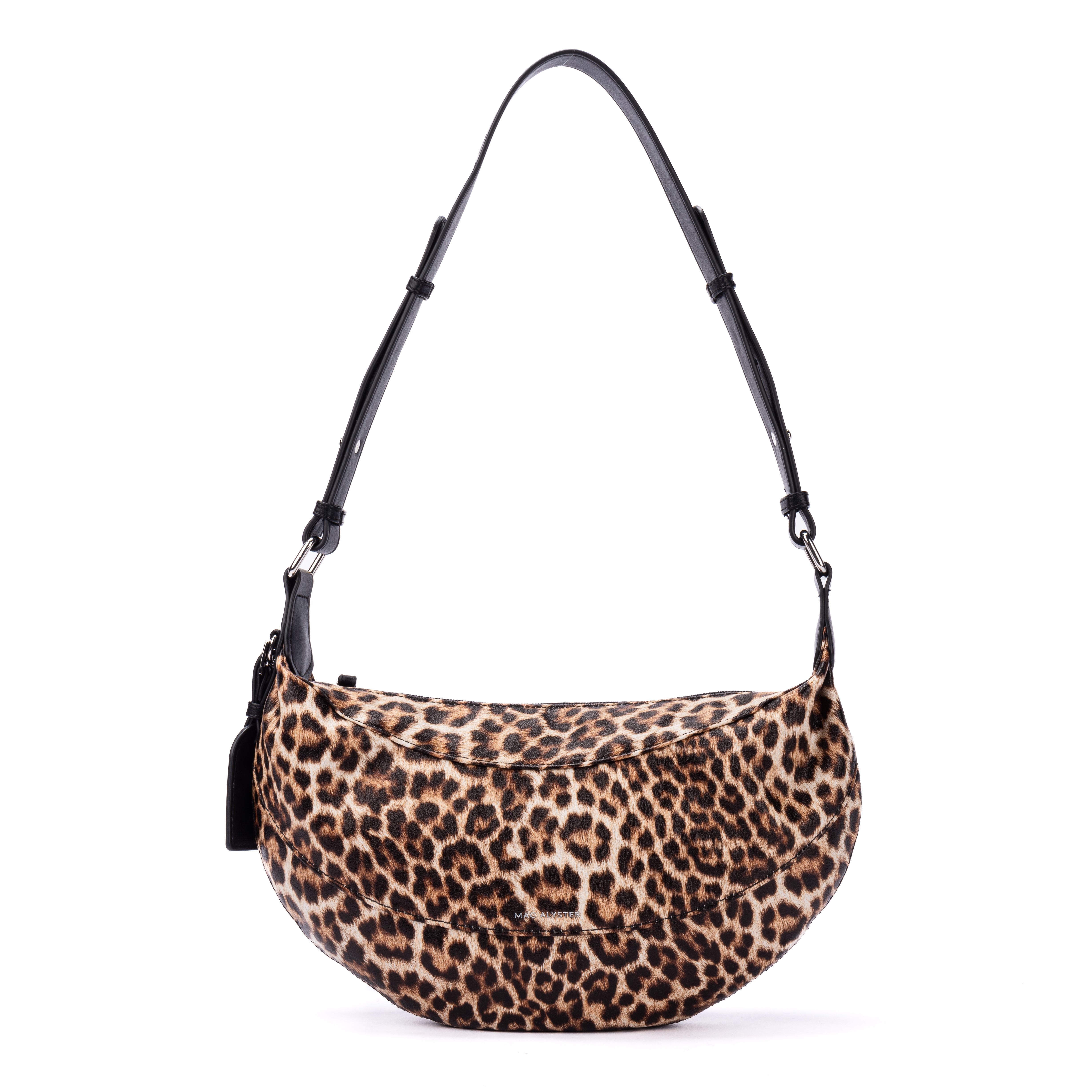 MAC ALYSTER Capsule Léopard sac demi-lune Noir léger