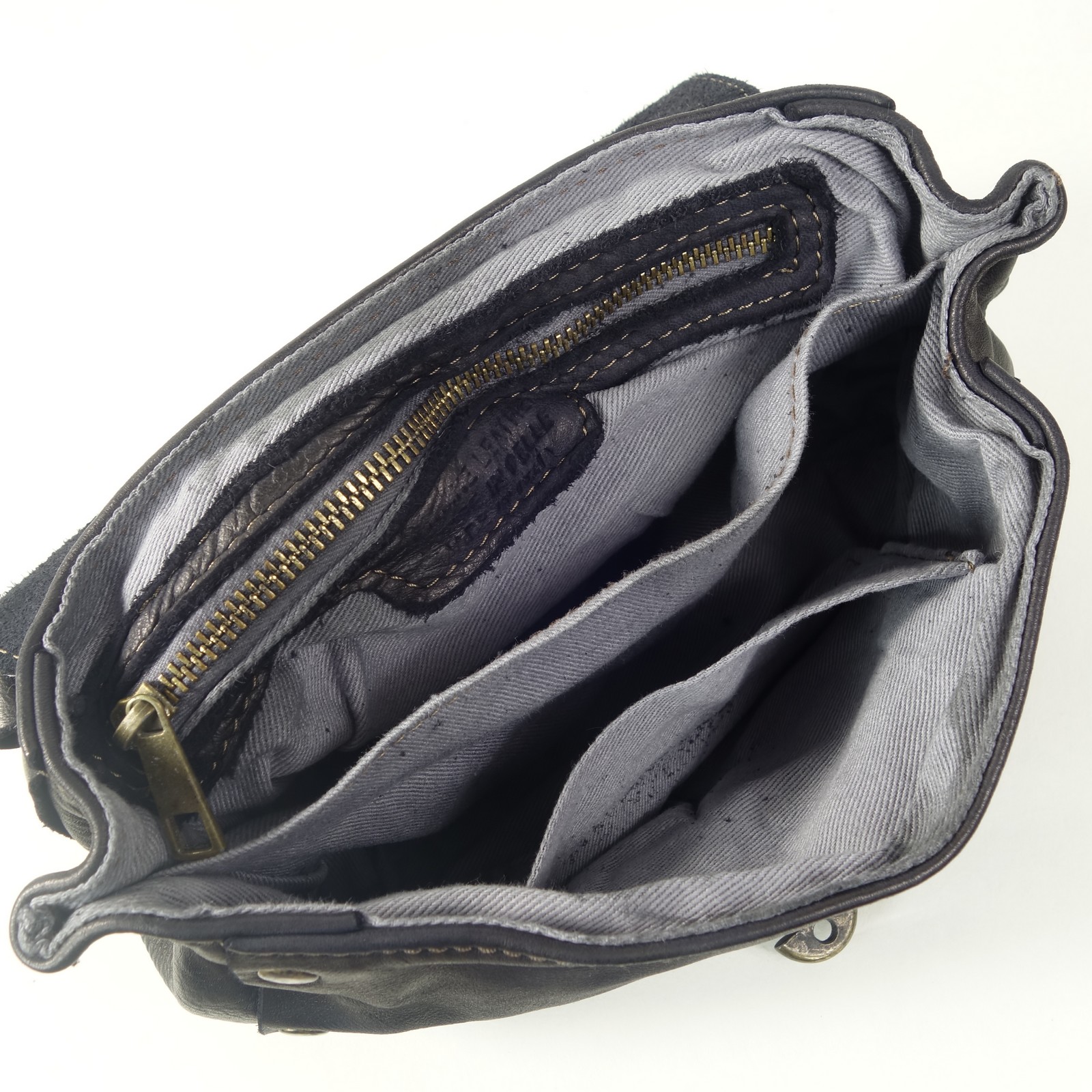 Collection Esprit Cuir Sara mini sac bandoulière noir cuir clouté