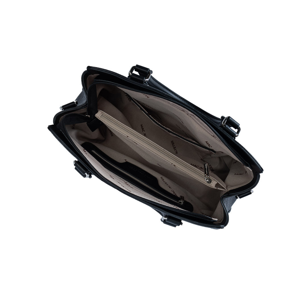 MAC ALYSTER Contraste sac main bandoulière noir