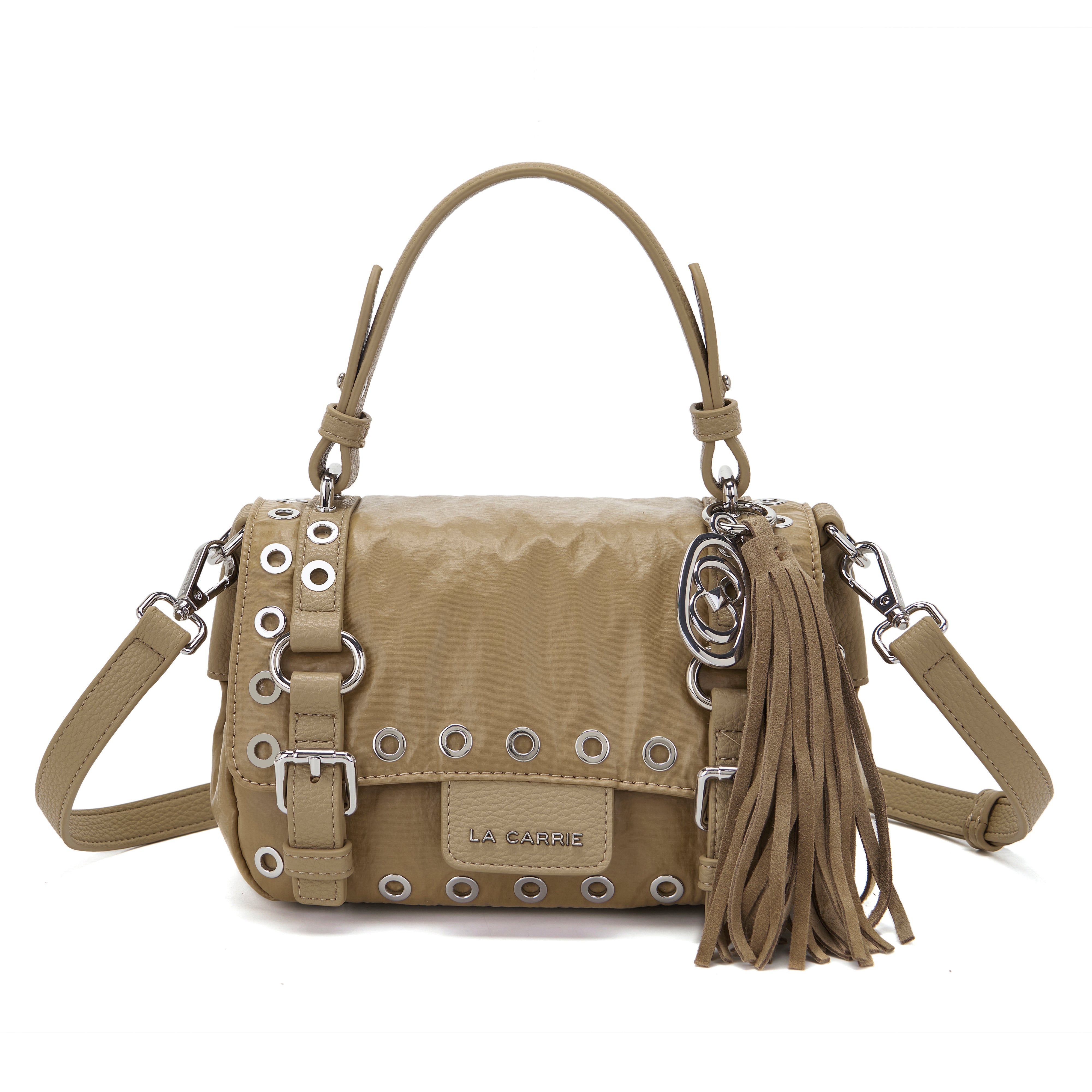 La Carrie Atena Wrinkled sac cabas BEIGE nylon