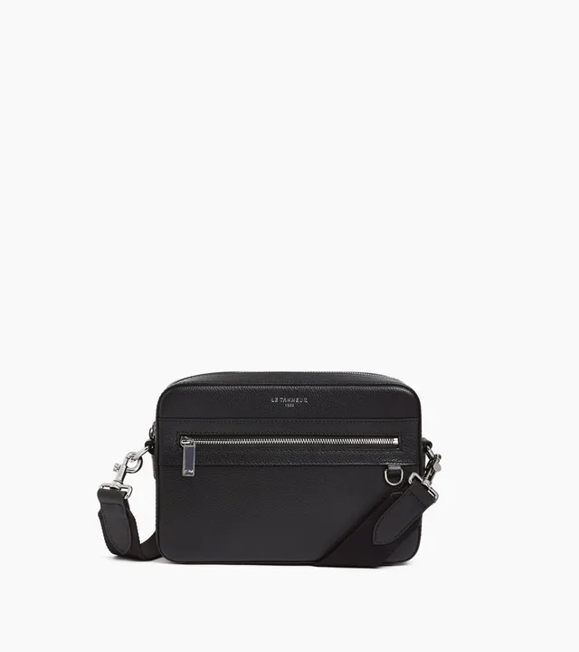 Le Tanneur Emile petite sacoche cuir grainé noir bandoulière