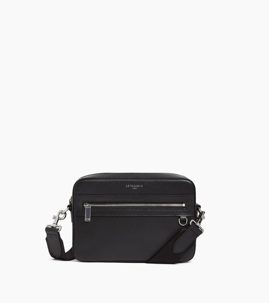 Le Tanneur Emile petite sacoche cuir grainé noir bandoulière