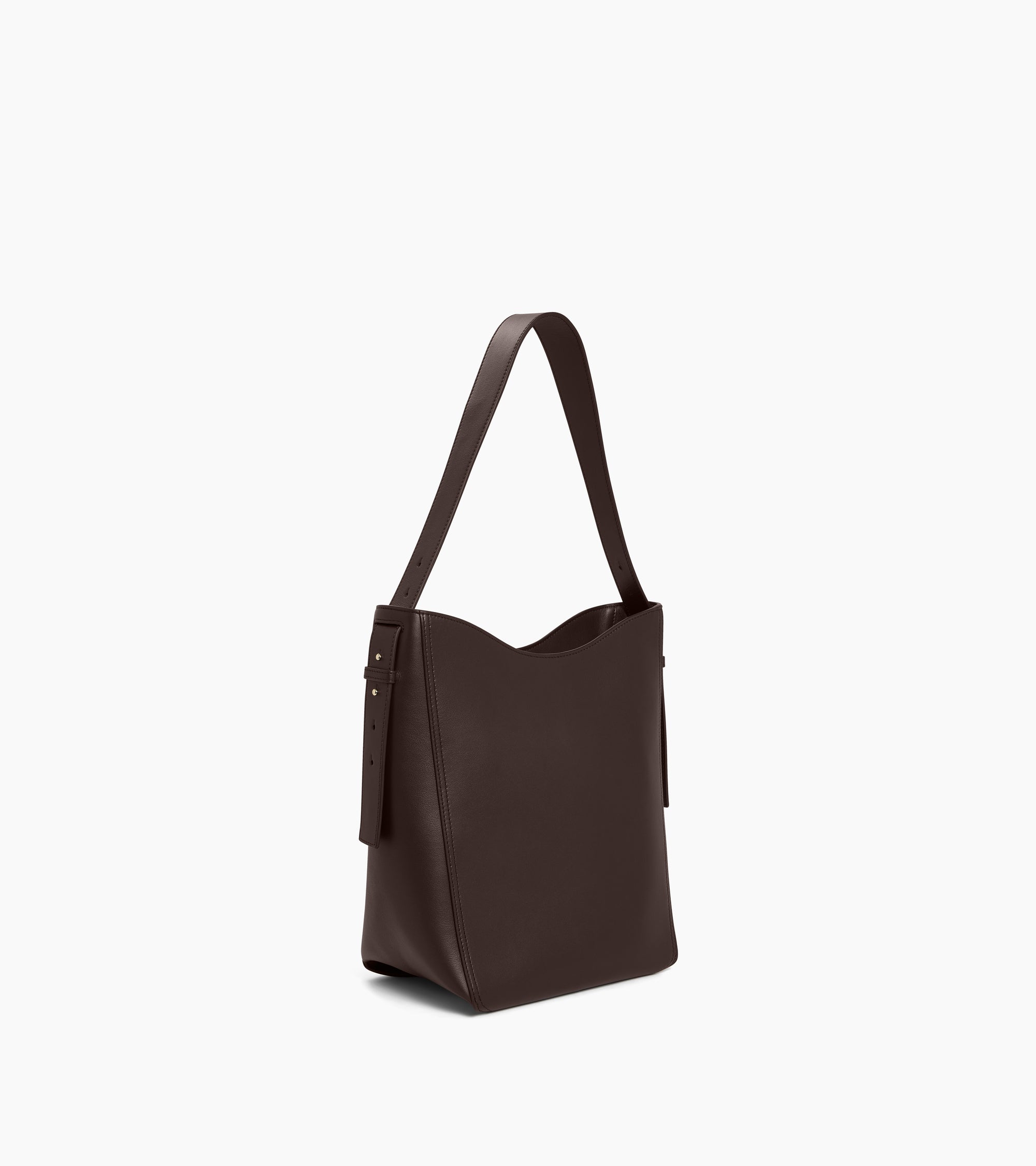 Le Tanneur Céleste sac hobo moyen cuir lisse Brown Arabica