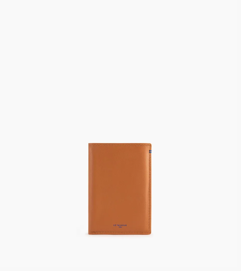 Le Tanneur Martin grand portefeuille cuir lisse vertical Brown Tan