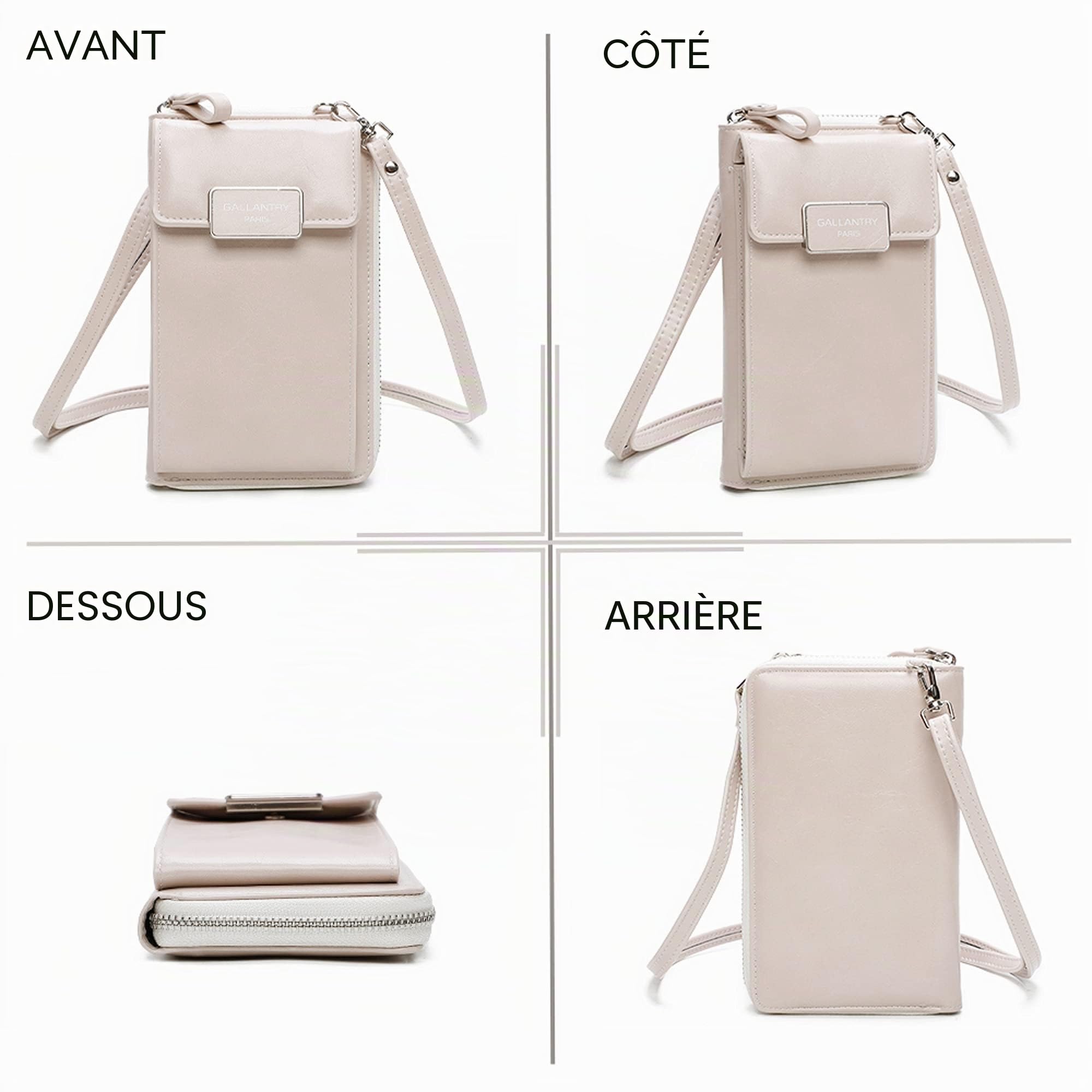 Gallantry Sacs Bandoulière Téléphone pochette smartphone Beige 11x18 cm