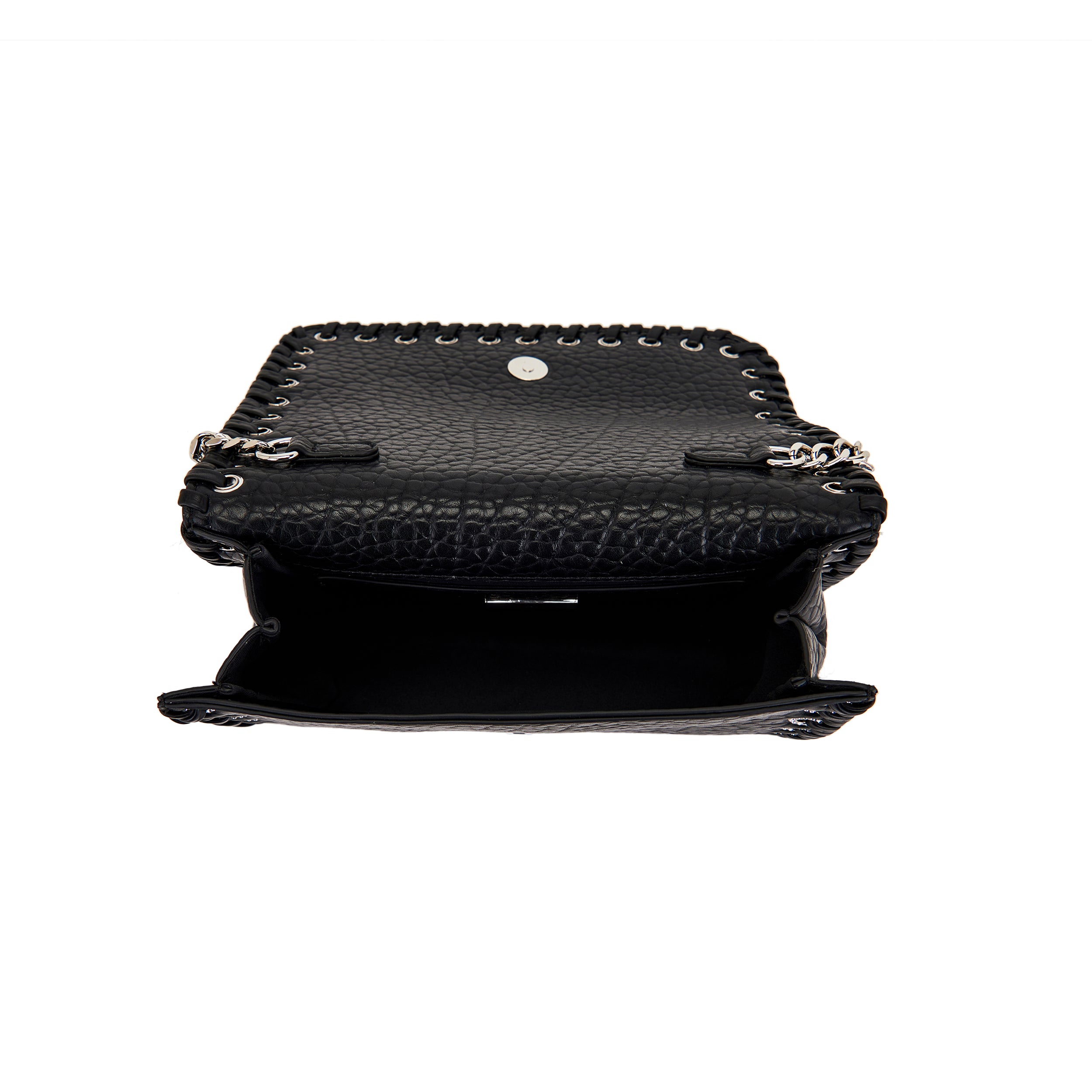 La Carrie Capsule sac bandoulière noir PU œillets