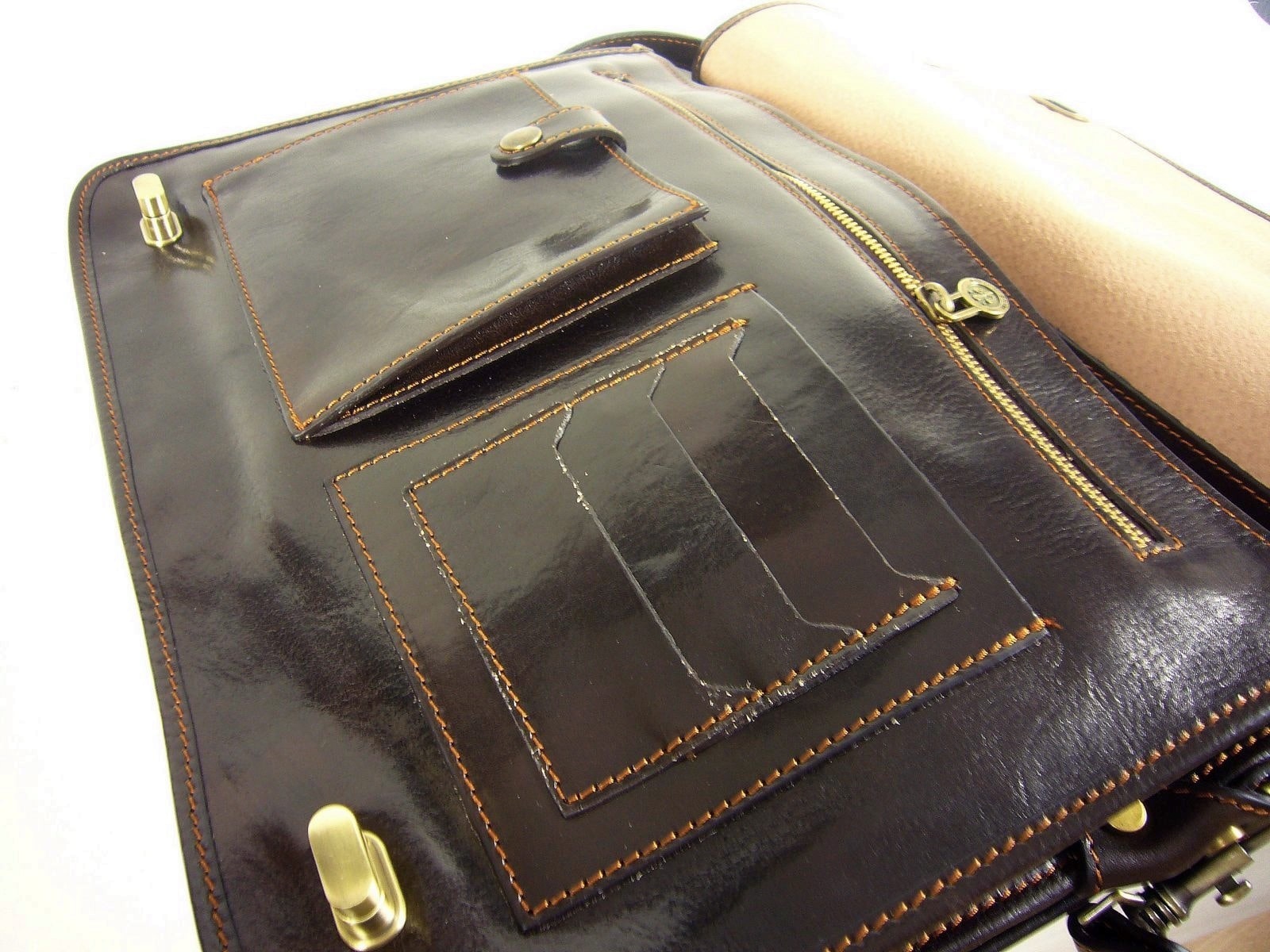 Collection Esprit Cuir Giacomo cartable cuir brun A4 15 pouces