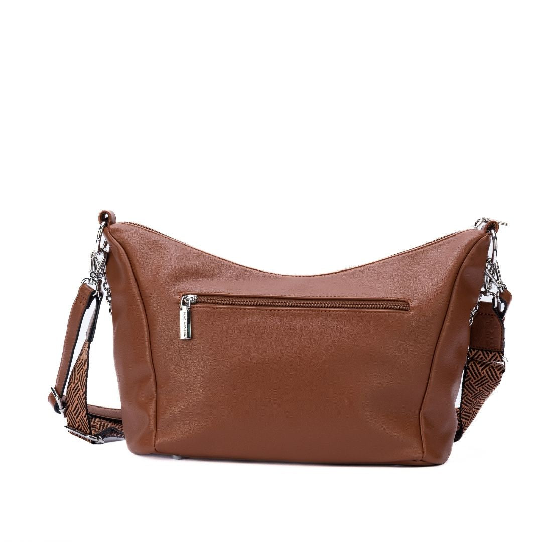 MAC ALYSTER Milan sac bandoulière Marron Cognac 42 cm zippé