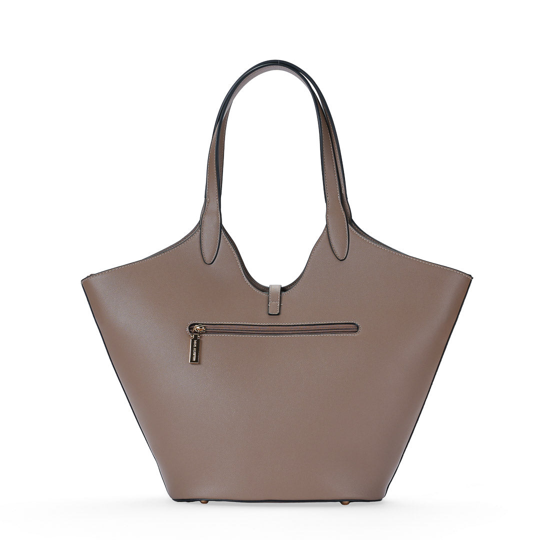 MAC ALYSTER DUNEA sac cabas taupe suédine effet velours