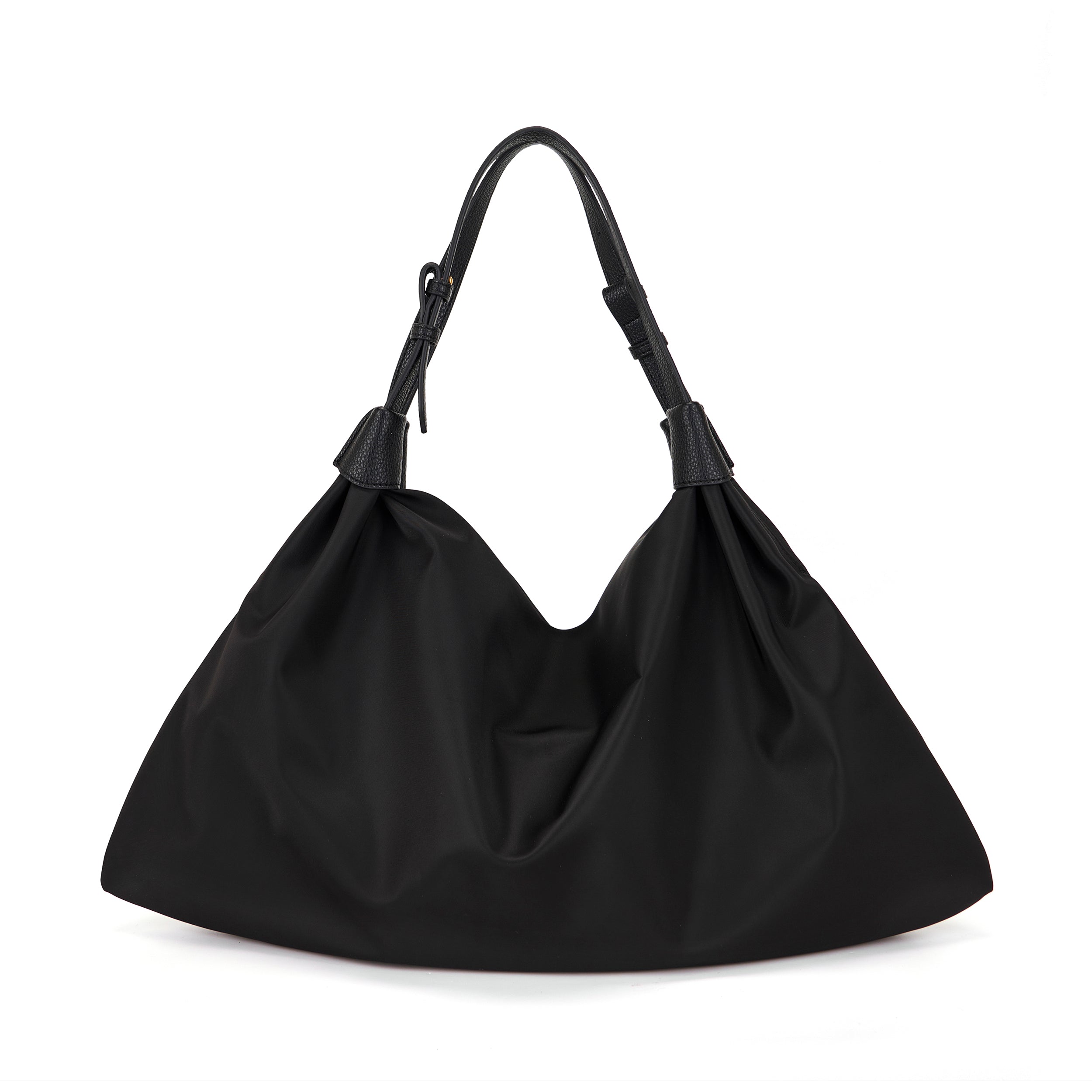 La Carrie Dark Wave sac shopping noir nylon drapé