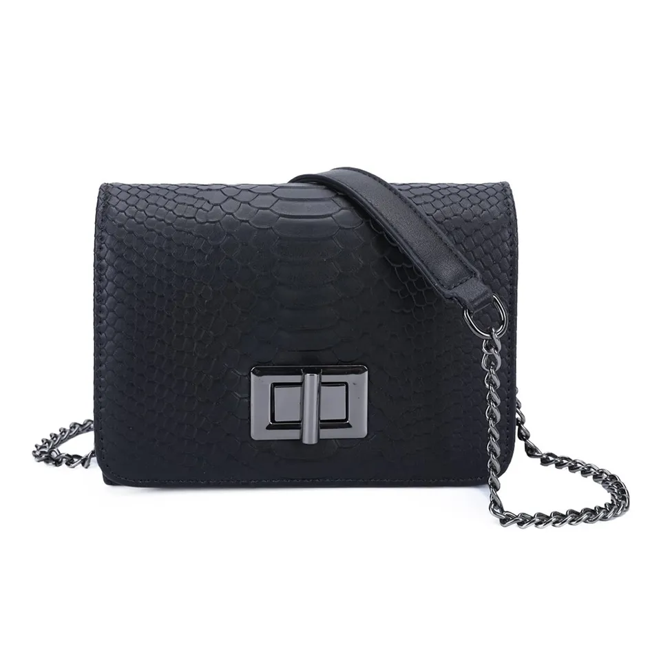Gallantry Sacs Bandoulière Crocodile sac bandoulière Noir 19,5 cm effet python