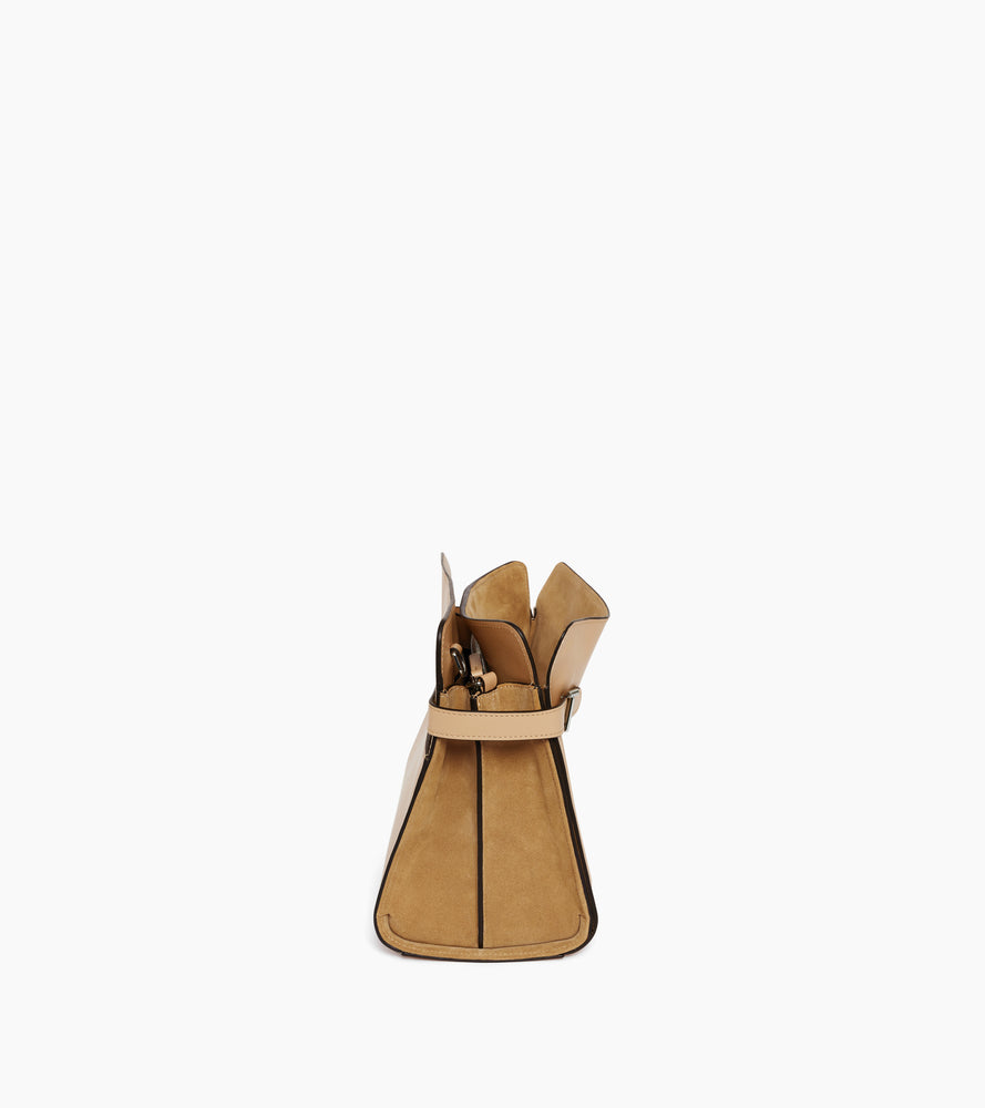 Le Tanneur Emie grand sac épaule cuir Desert nubuck