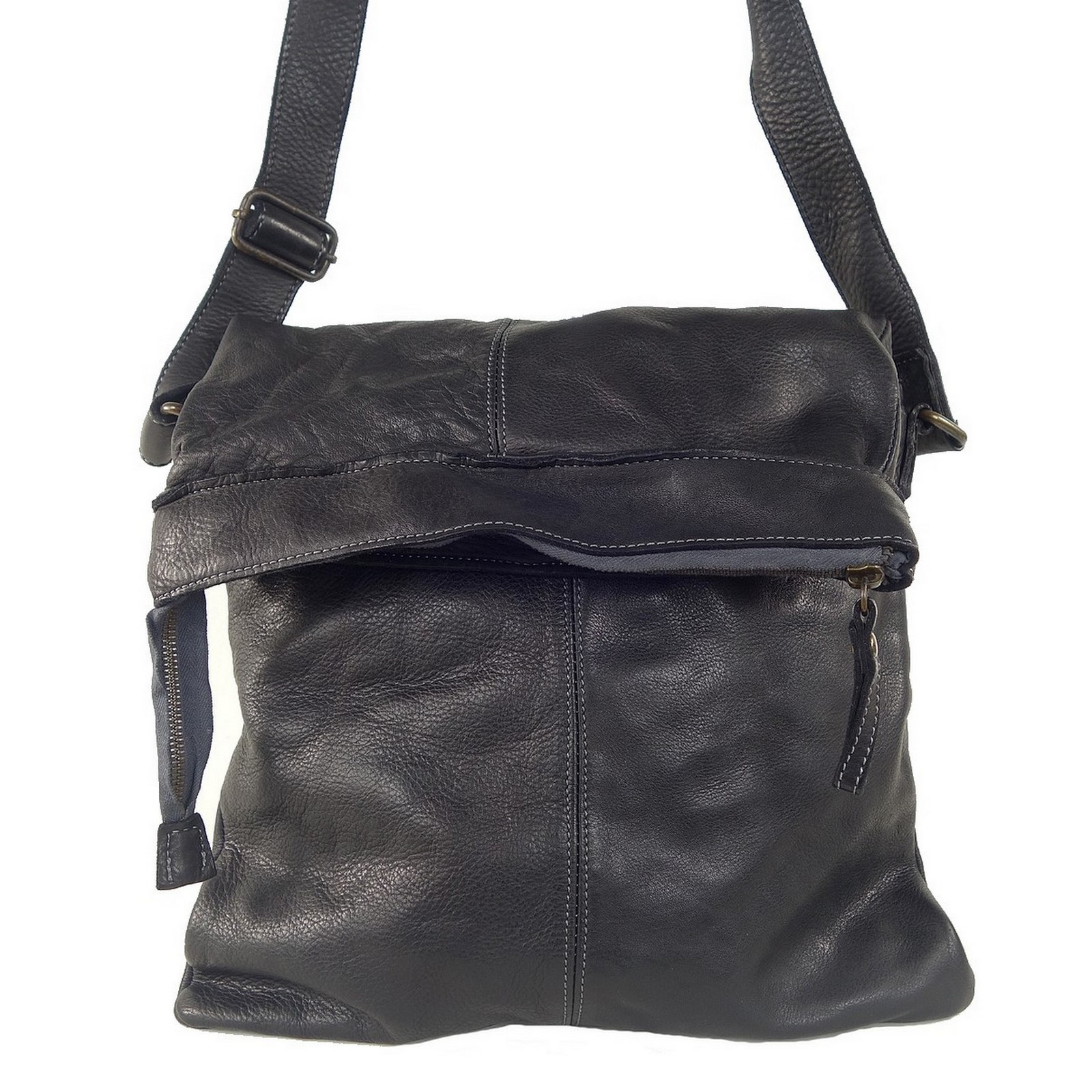 Collection Esprit Cuir MARION sac bandoulière noir cuir