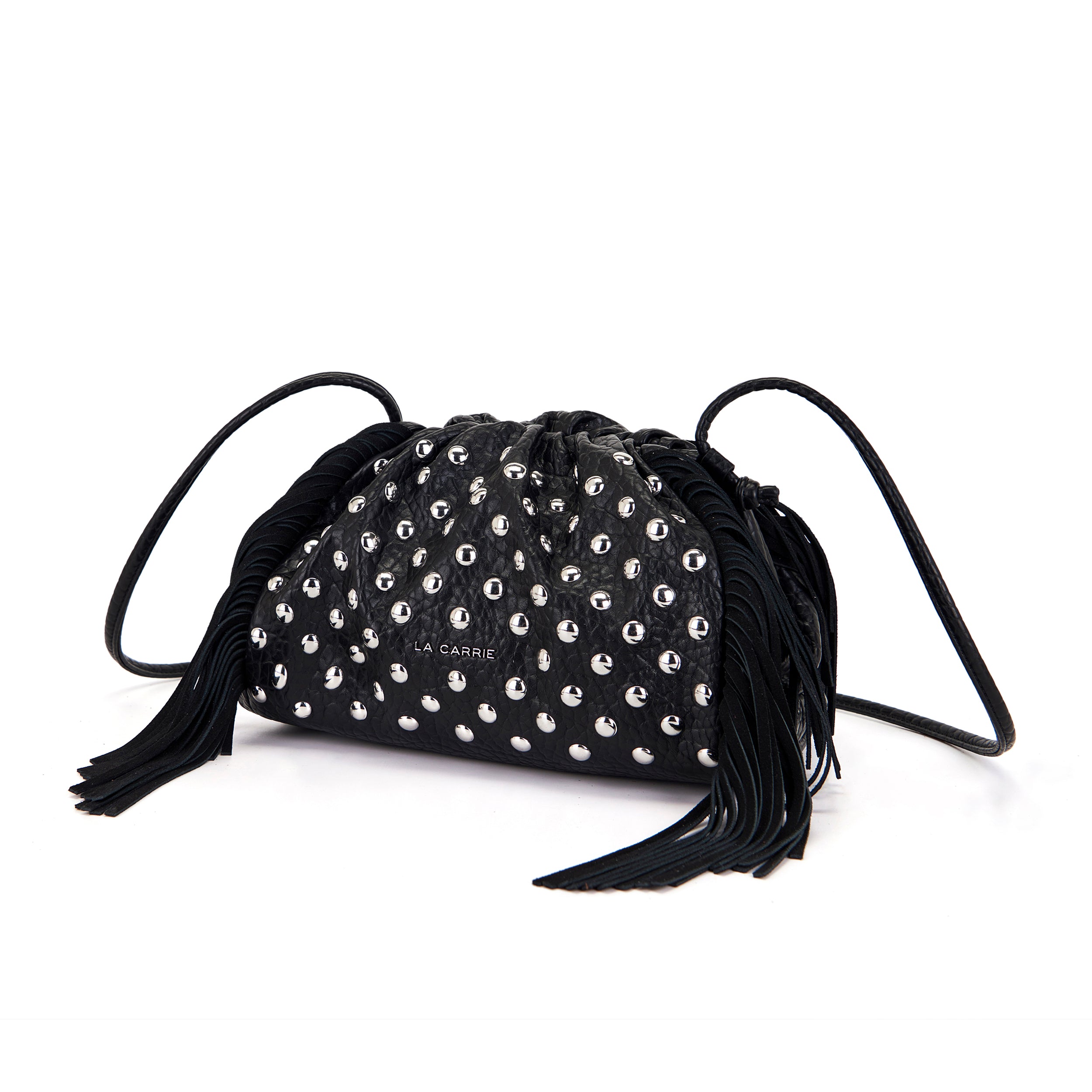 La Carrie Capsule Big sac bandoulière noir clouté 30 cm