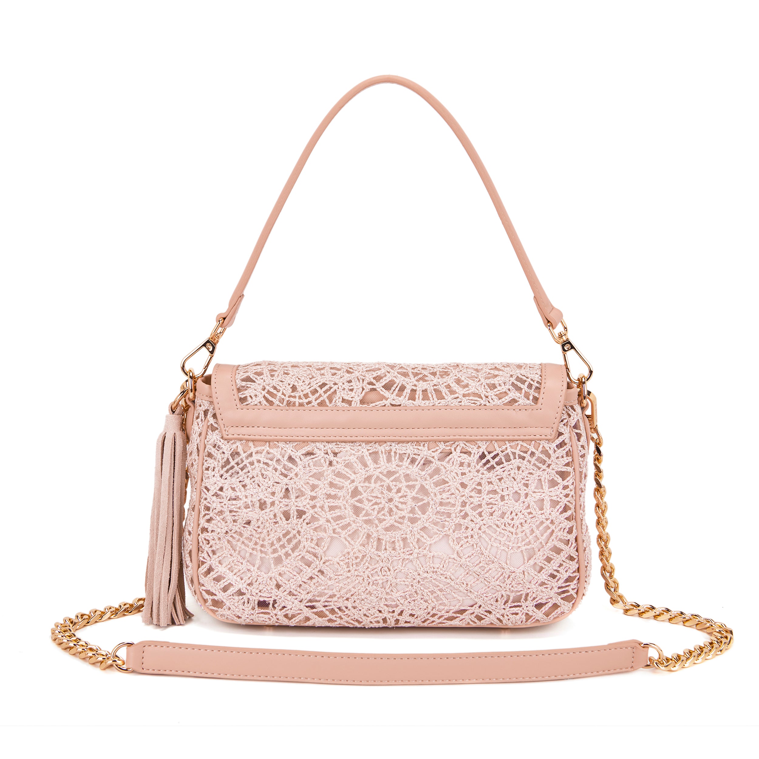 La Carrie Versailles sac à main rose crochet 29,5 cm