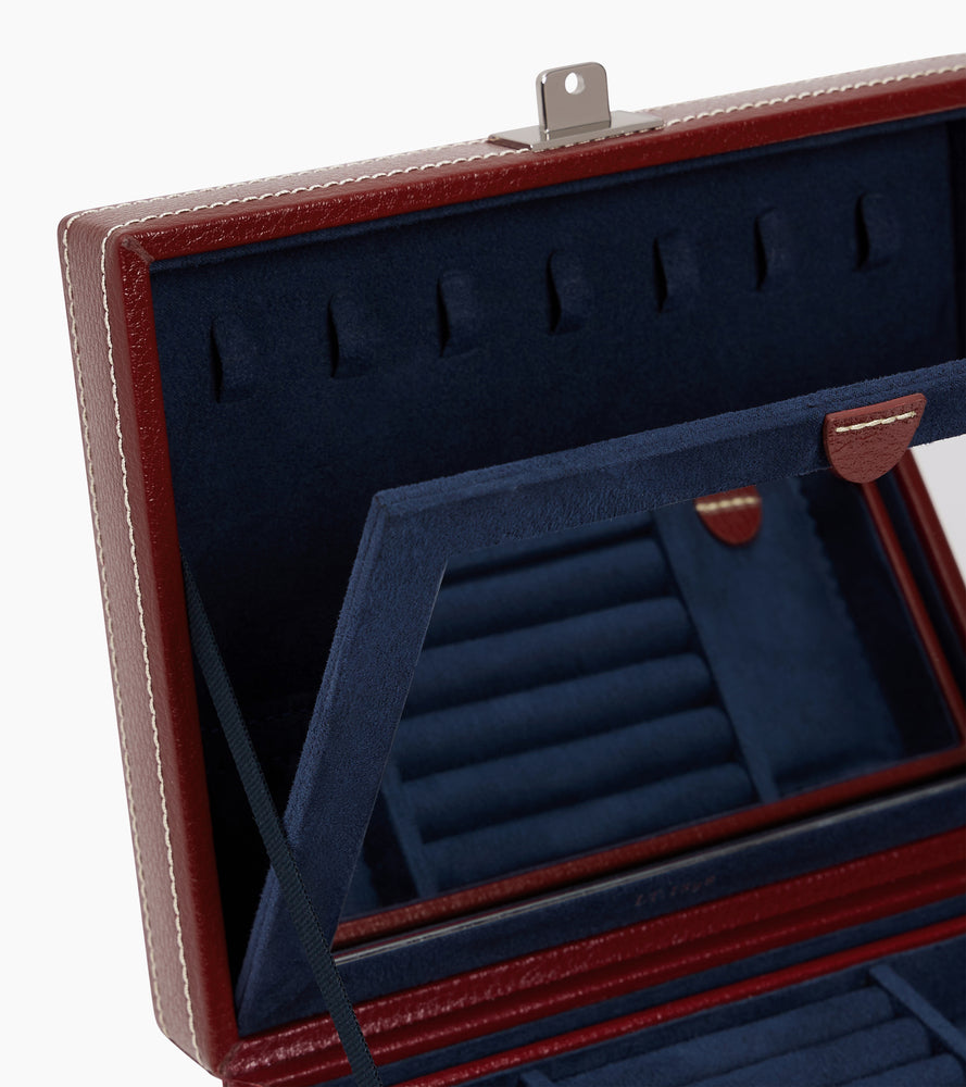 Le Tanneur boîte à bijoux cuir moyen Revolution red miroir