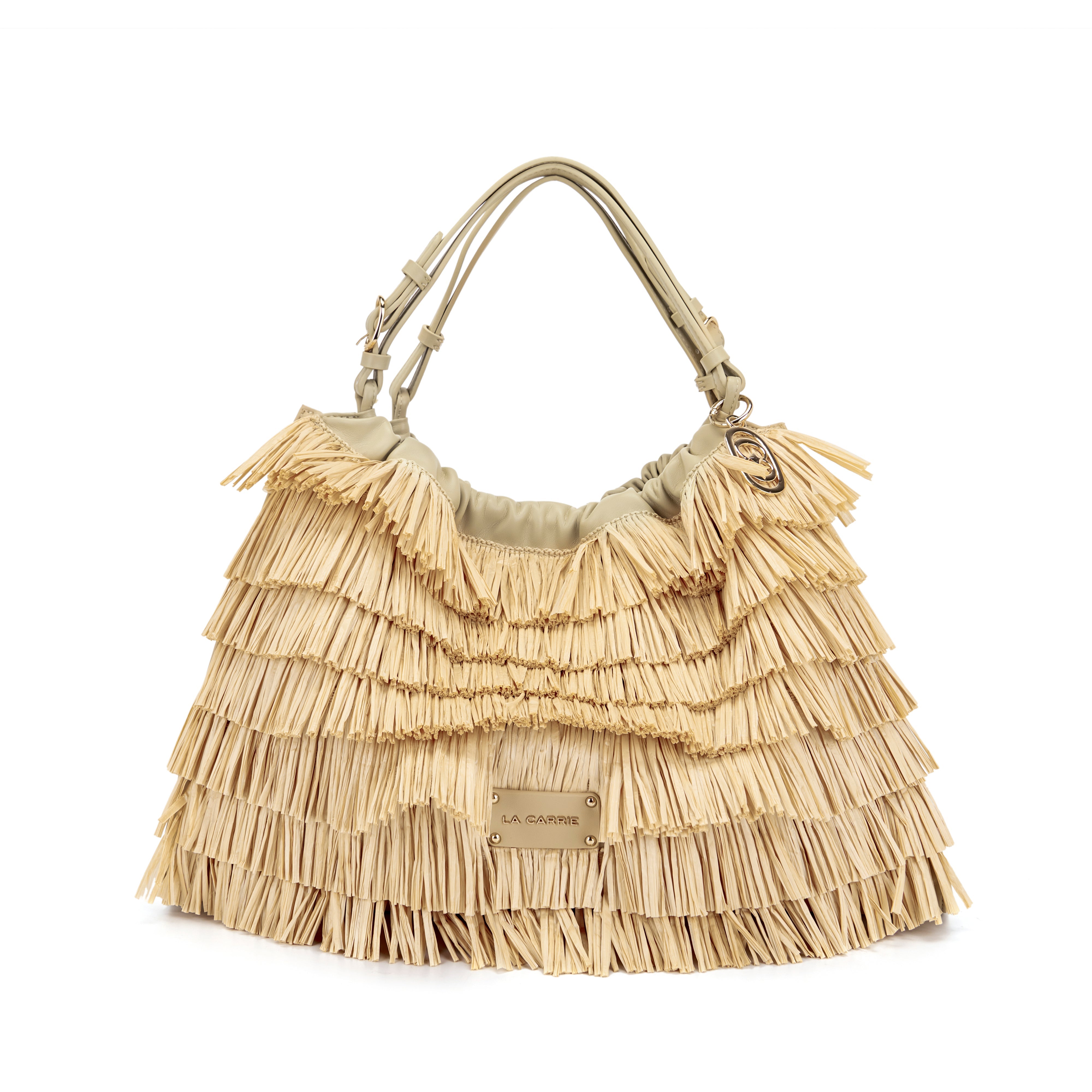La Carrie Sunflower sac cabas raffia beige 44 cm été