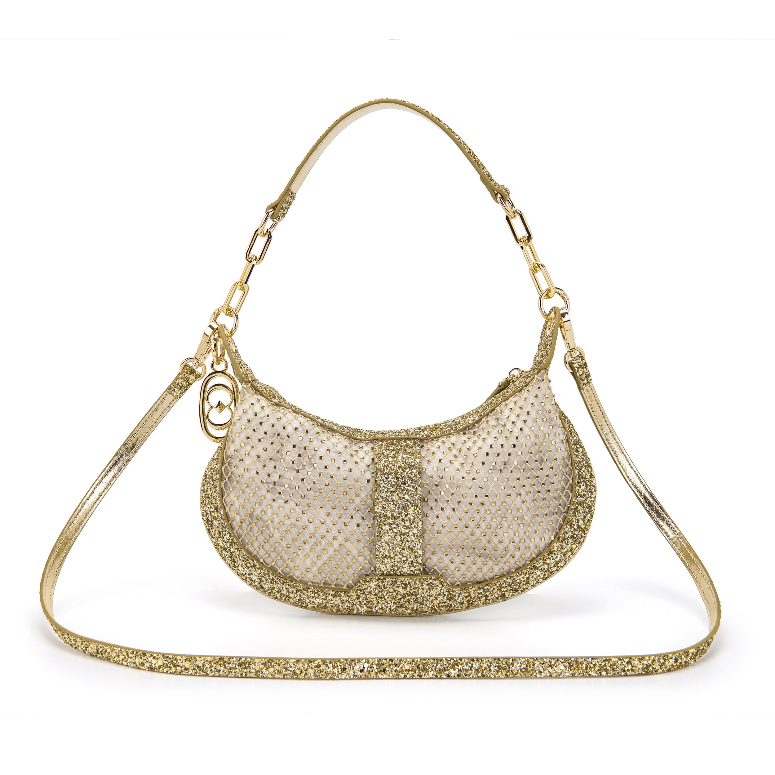 La Carrie Night Edition sac épaule gold résille 29 cm