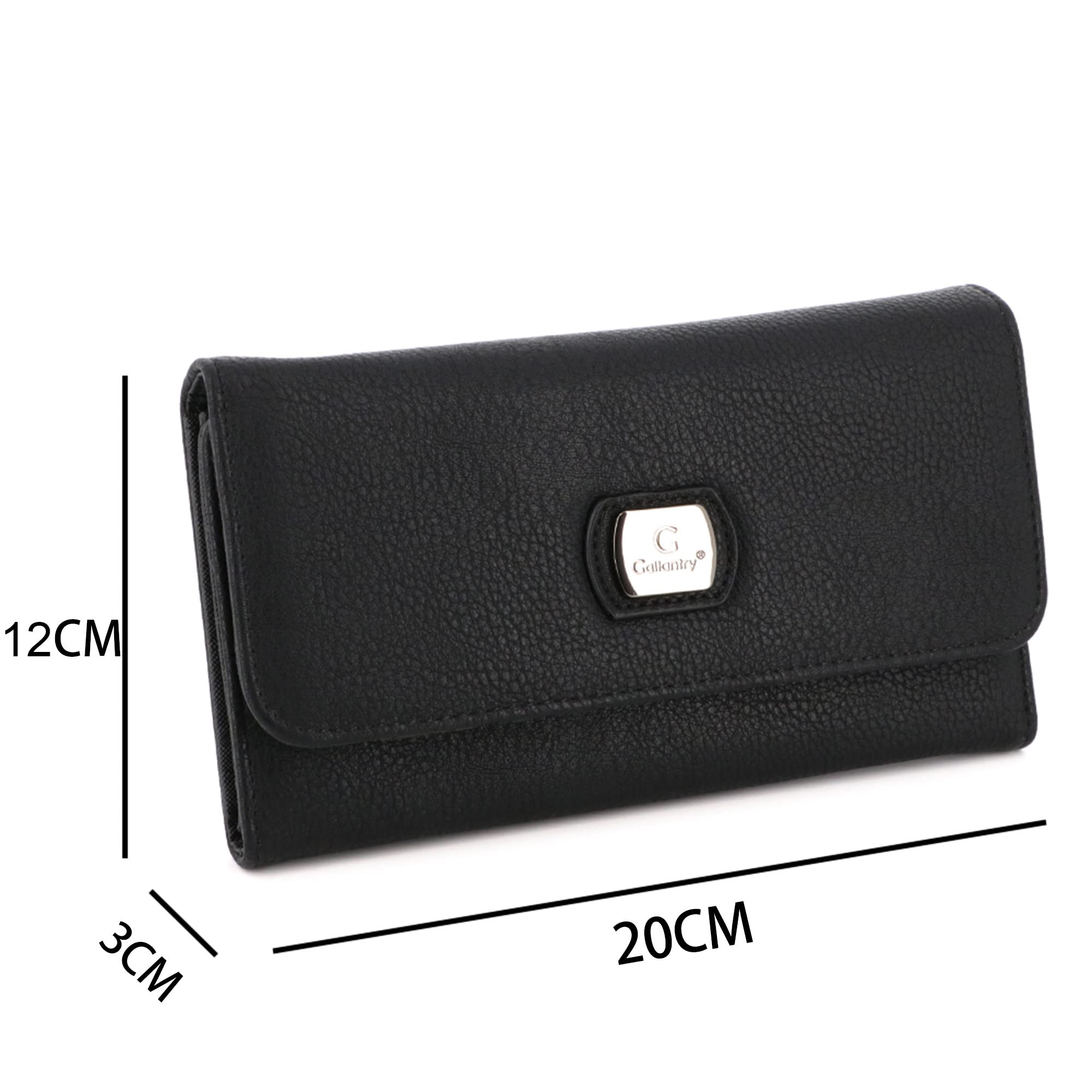Gallantry Accessoires Portefeuille Long Noir 3 Volets