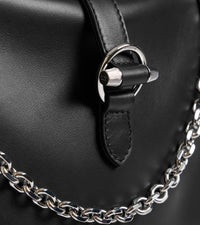 Le Tanneur Pia grand sac bandoulière cuir lisse chaîne
