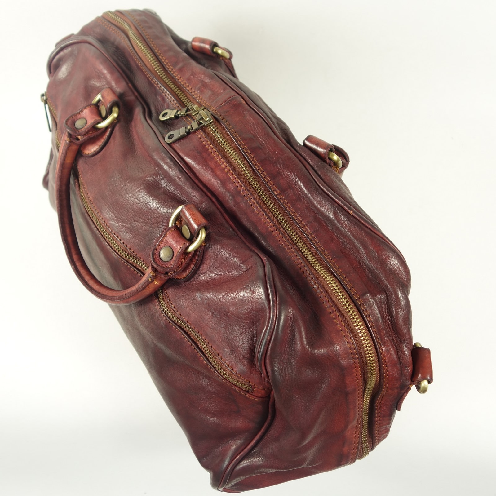 Collection Esprit Cuir Fabio sac week-end cuir bordeaux femme