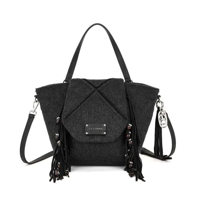 La Carrie Sarner sac shopping noir franges