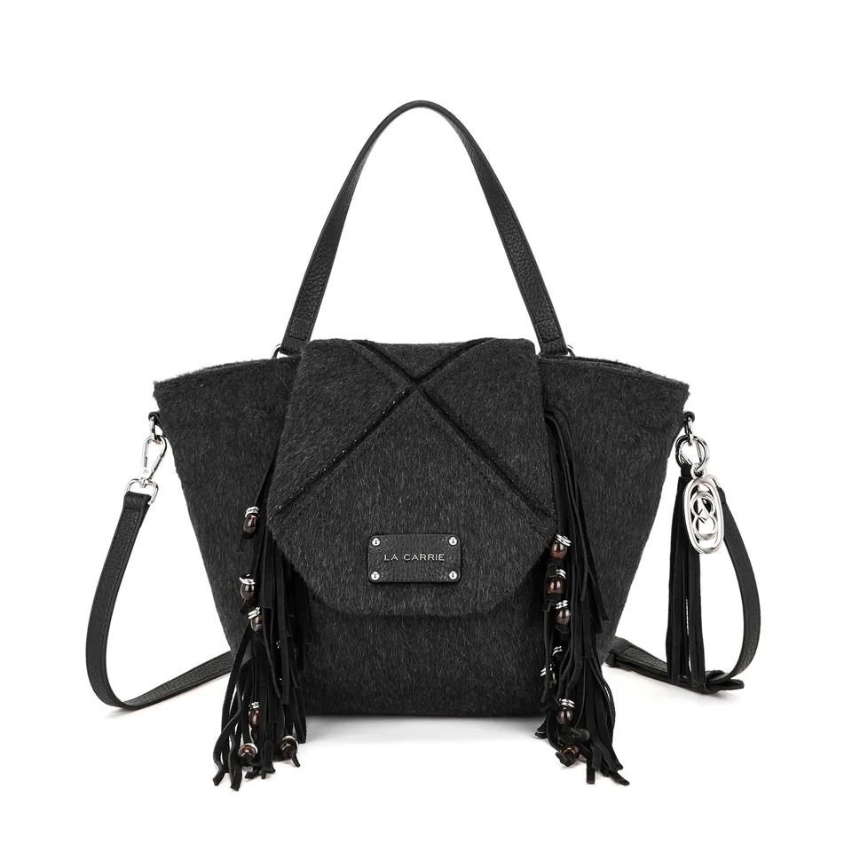 La Carrie Sarner sac shopping noir franges