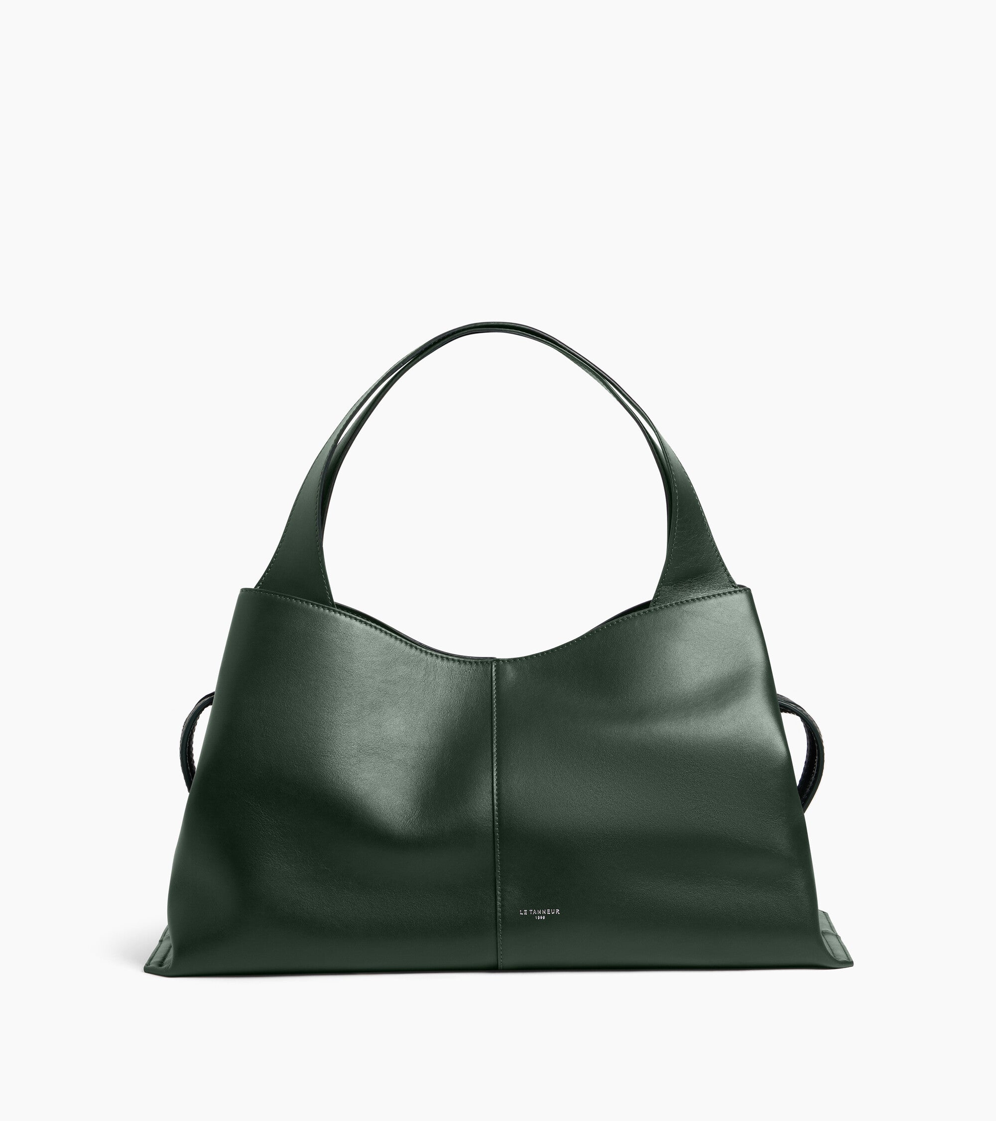Le Tanneur Félicie cabas cuir lisse grand vert malachite