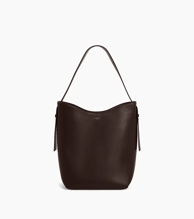Le Tanneur Céleste sac hobo moyen cuir lisse Brown Arabica