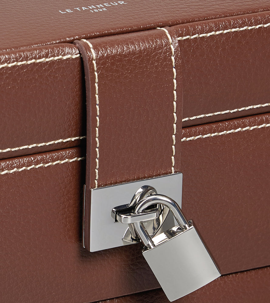 Le Tanneur Leather Goods Boîte à bijoux cuir moyen modèle velours