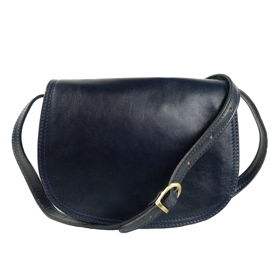 Collection Esprit Cuir Enila petite besace cuir bleu femme