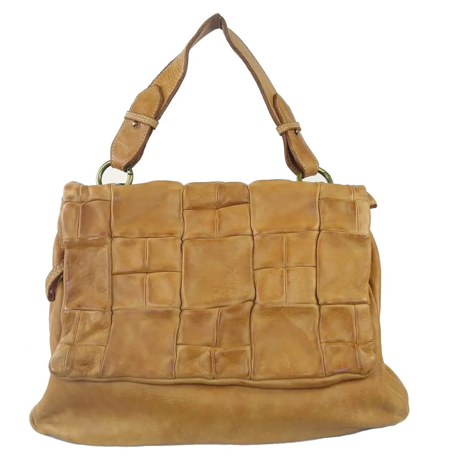 Collection Esprit Cuir Sac Besace ISABELLA besace cuir naturel trapèze