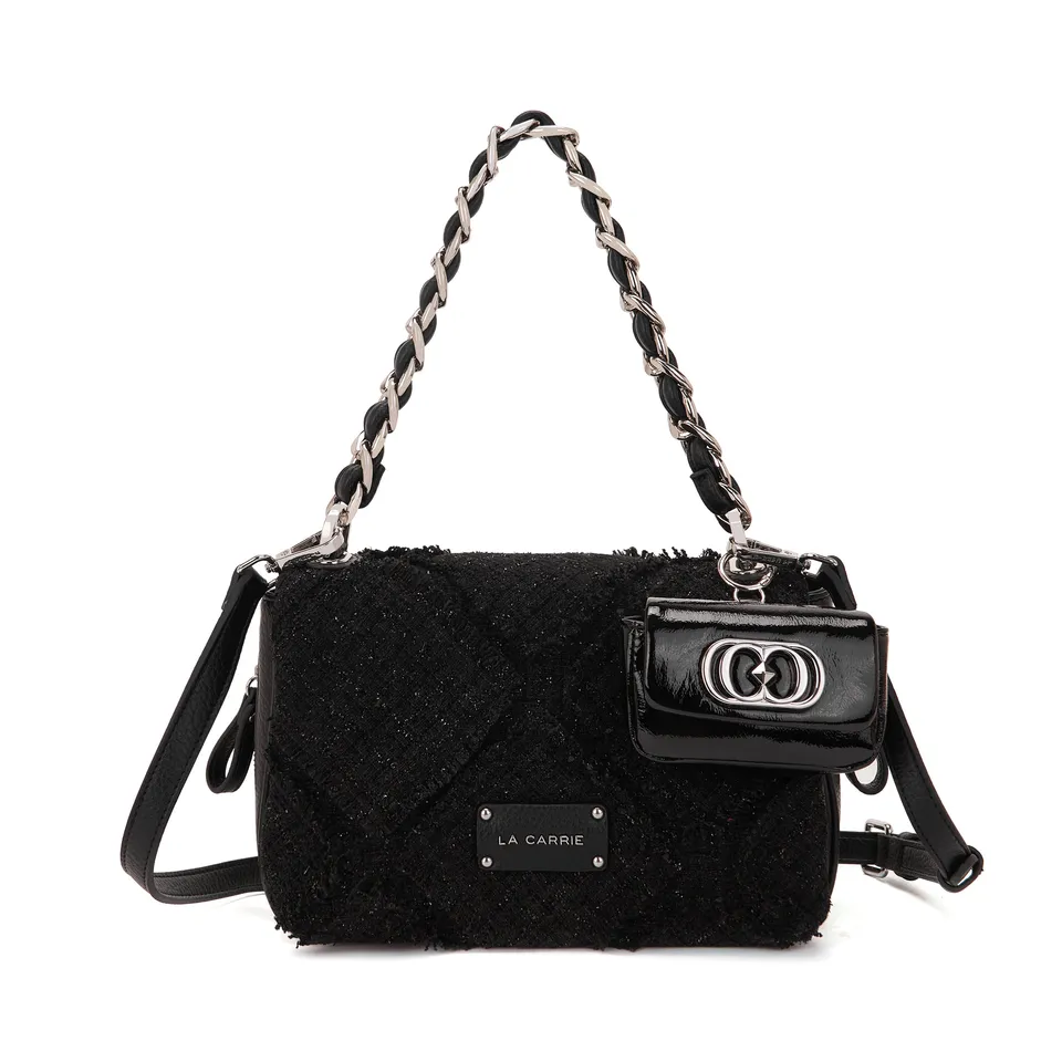 La Carrie Isabel Cross sac épaule black toile 32 cm