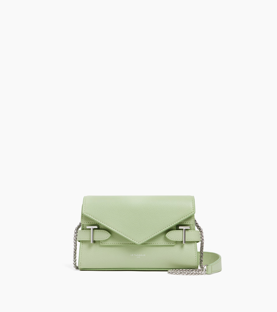 Le Tanneur Emilie pochette cuir grainé double rabat
