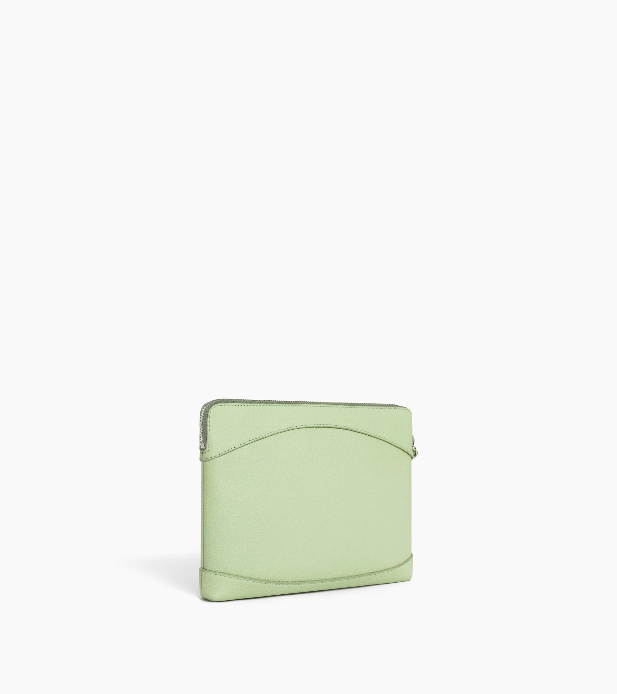 Le Tanneur pochette zippée cuir grainé dragonne
