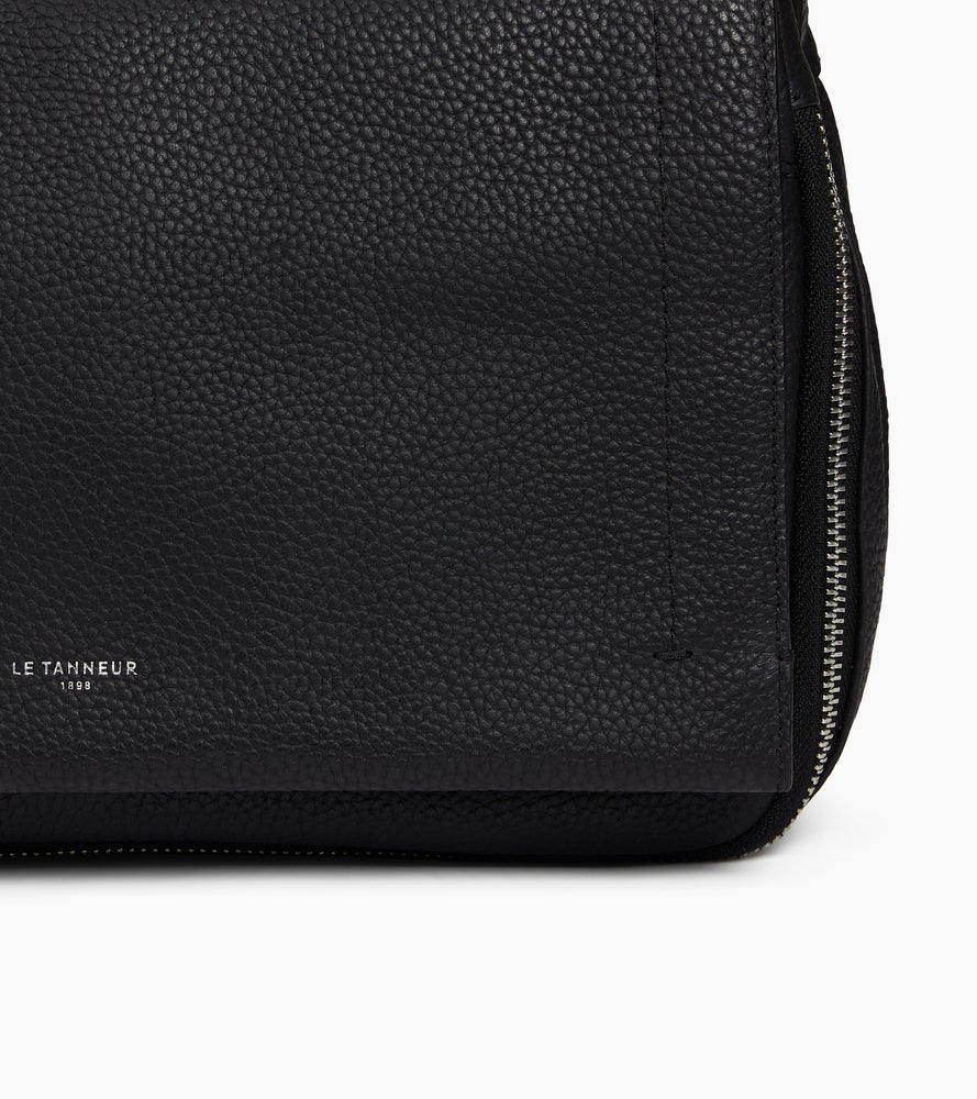 Le Tanneur Aurore sac bandoulière cuir grainé noir