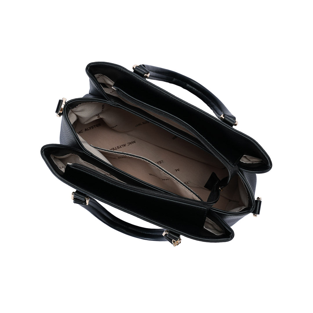 Mac Alyster Alto Sac à Main Noir Grainé 31 cm