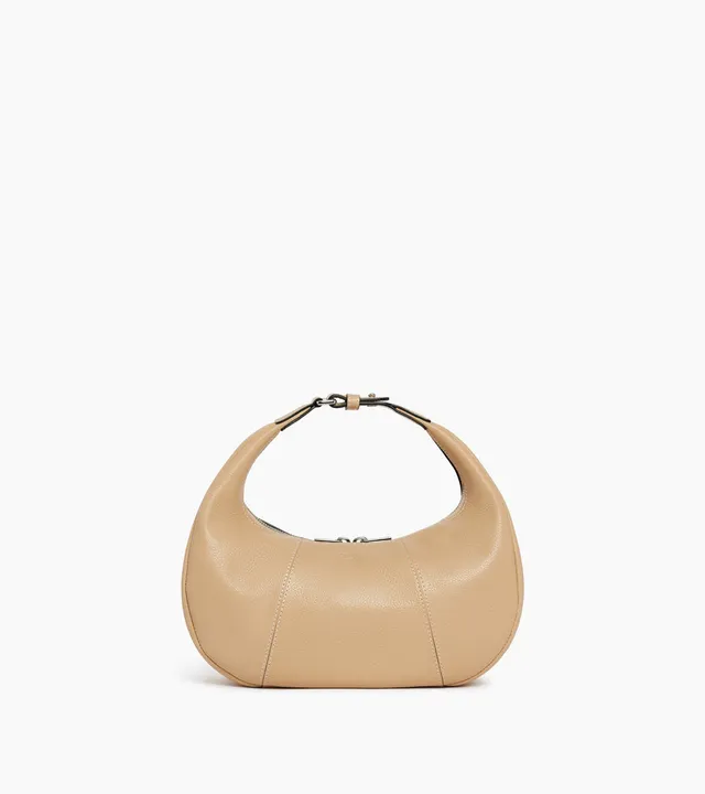 Le Tanneur Juliette petit sac hobo cuir grainé desert