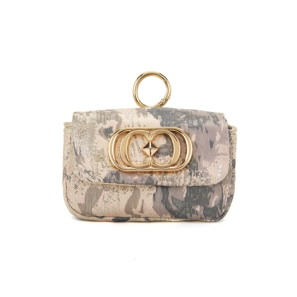 La Carrie Bag Charm sac ivoire jacquard 11x4x7cm