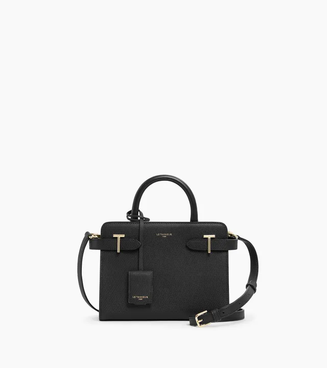 Le Tanneur Emilie petit sac cuir noir signature T