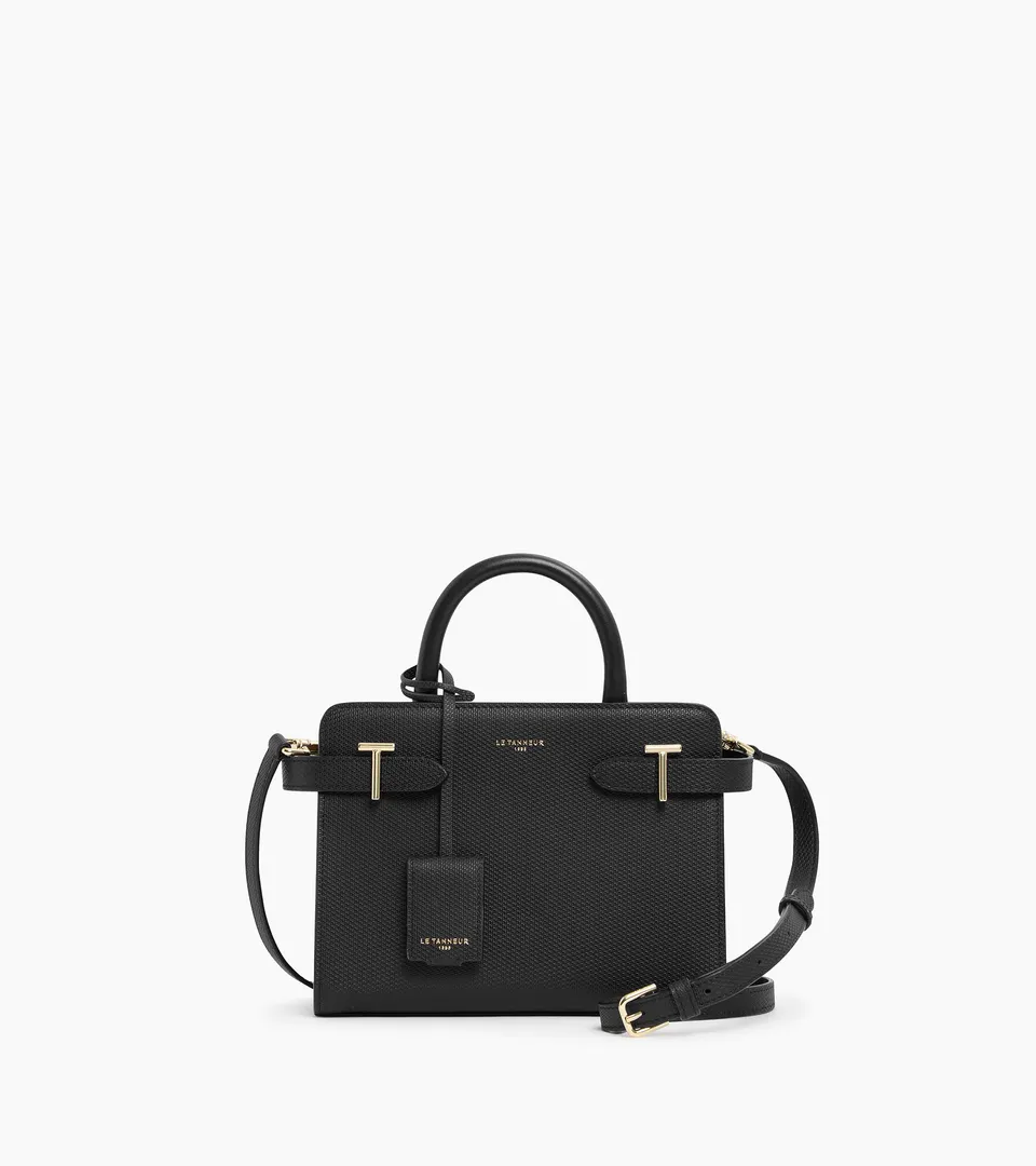 Le Tanneur Emilie petit sac cuir noir signature T