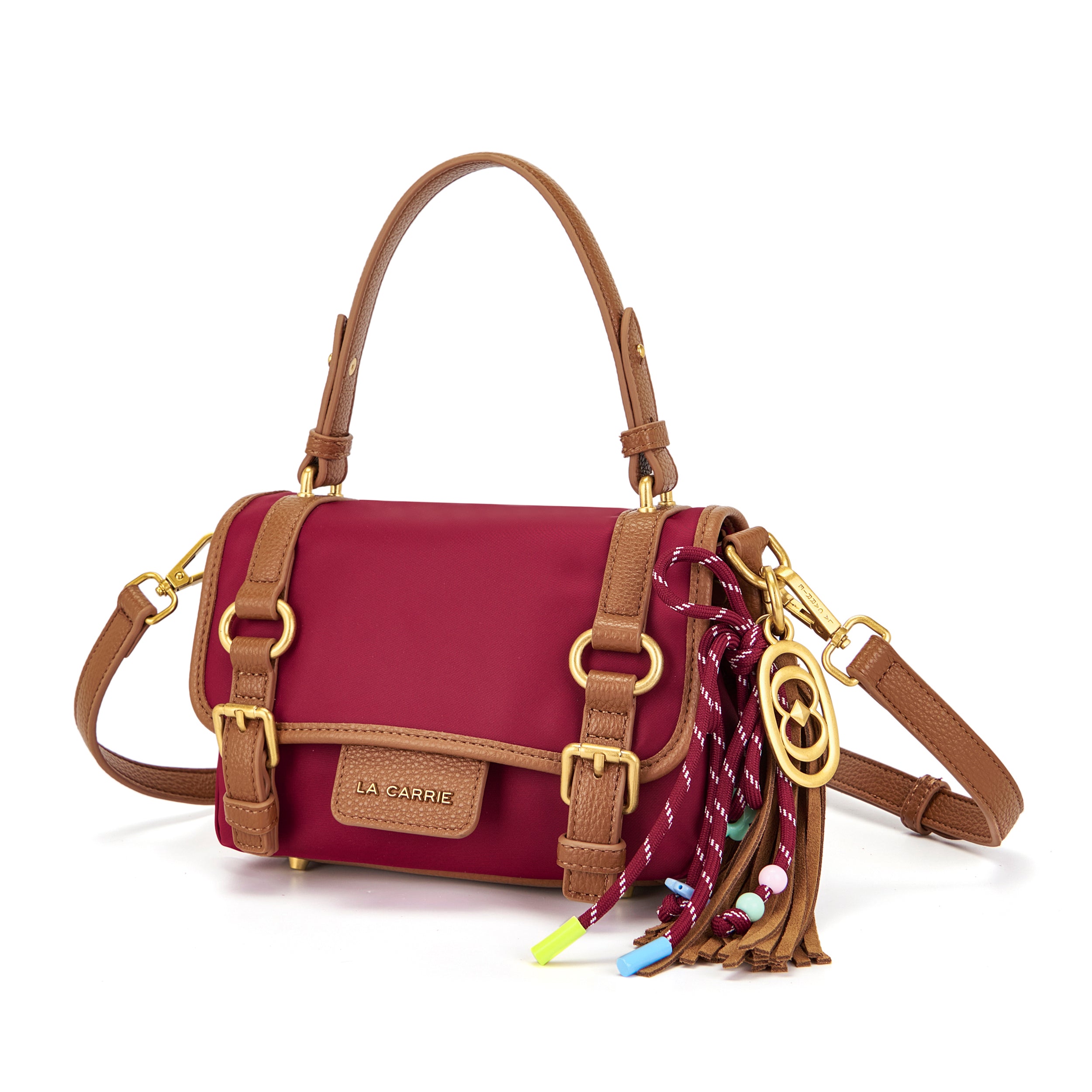 La Carrie Bag Atena Dark Wave cabas nylon burgundy