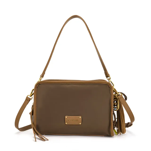La Carrie Dark Wave sac épaule nylon marron 31x11x21cm