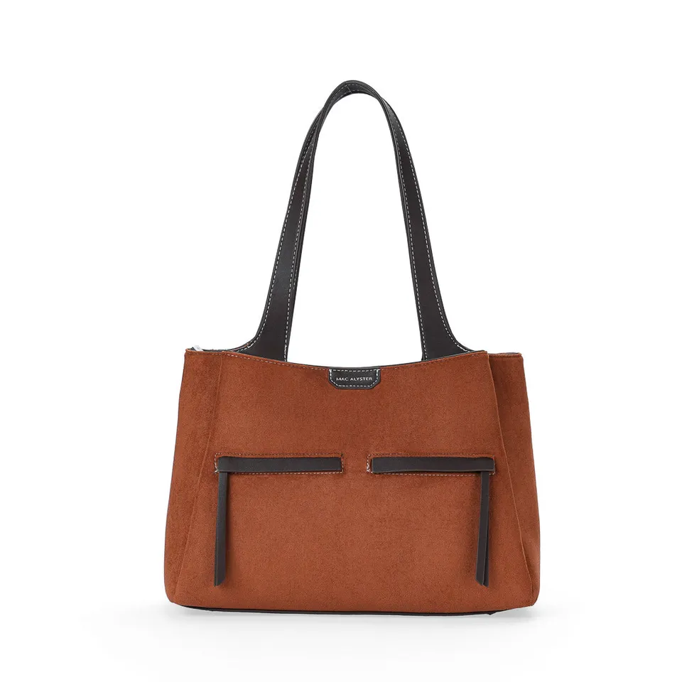 Mac Alyster Fauve sac shopping daim cognac A4