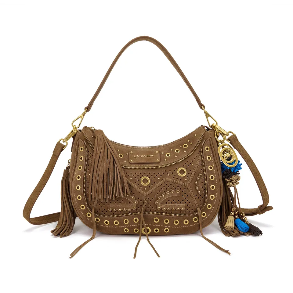 La Carrie Bag Jungle sac bandouliere daim cuoio 32x12x21 cm